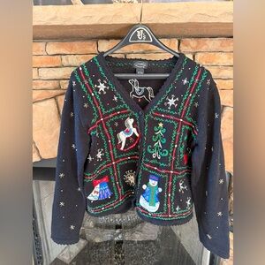 Vintage 90’s appliqué Christmas Cardigan